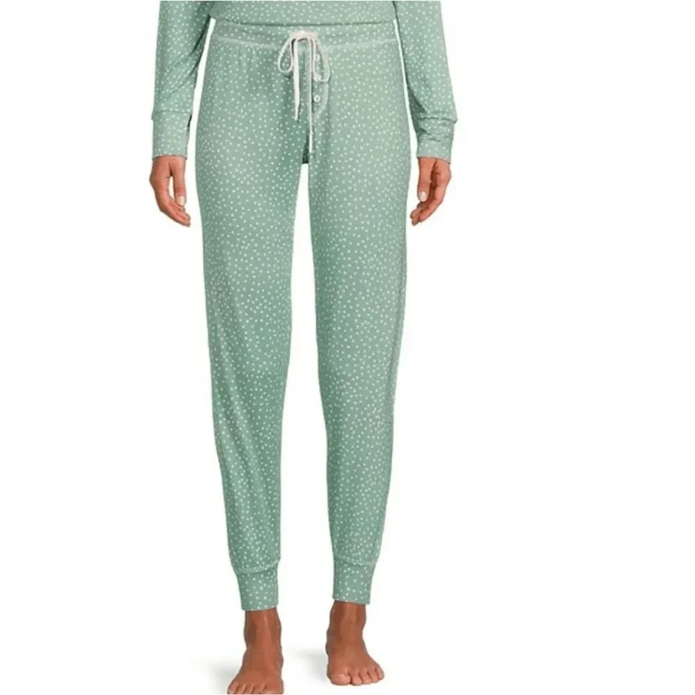 PJ Salvage Women's Dotted Soft Pajama Jogger Pants Grey S‎